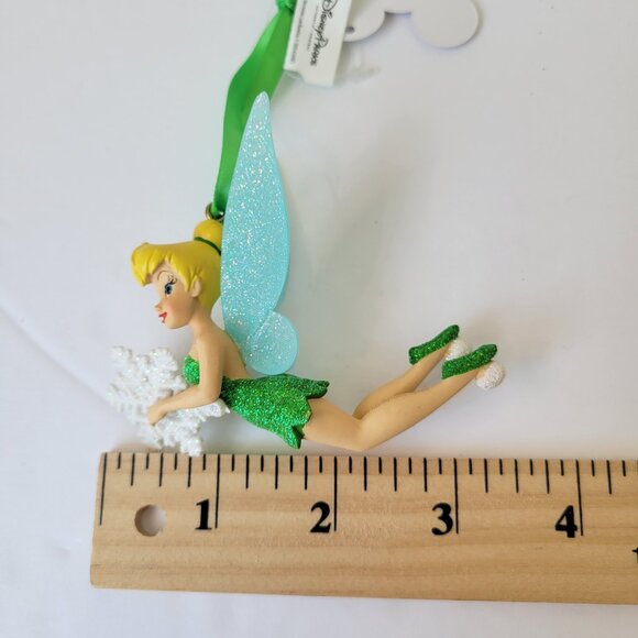 RARE Disney Parks Christmas Ornament Tinker Bell Holding a Snowflake NWT - Picture 8 of 9
